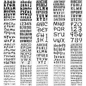 20 Sheets Alphabet Stencils for Crafts Letter Stencils for Painting A-Z Reusable for Journal Notebook Diary Scrapbook Decor Paint Stencils,Stencils for Painting On Wood(Assorted Style)