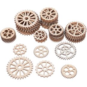50pcs معدات خشبية معلقة الحلي للحرف اليدوية ، ديكور المنزل ، ديكورات عيد الميلاد ، ديكور الزفاف ، والمزيد - أحجام وأنماط متنوعة ، بيج ، 1.96 * 1.96 * 0.07inch