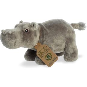 Aurora® Responsibly Made Eco Nation™ Hippopotamus Stuffed Animal - Ideal for Playtime Adventures - Perfect for Birthdays or Just Because - Gray 10.5 Inches