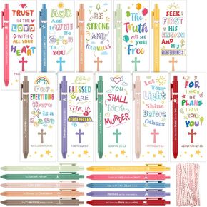 40 Set Mother's Day Christian Gift Bulk Bible Verse Pens Religious Scripture Bookmarks Inspirational Ballpoint Pen Religious Church Gift for Women First Communion Sunday School Student Pastor