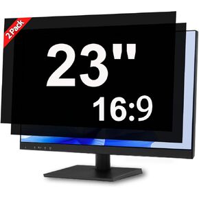23 Inch Privacy Screen for Monitor for Widescreen Monitor - Anti Glare - Blue Light Filter - Anti-Scratch Protector with 16:9 Aspect ratio (2 PACK)