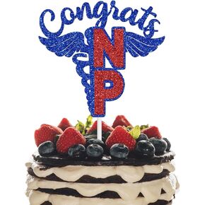 تهانينا NP Cake Topper ، 2025 ديكور الناجين من مدرسة التمريض ، تهانينا NP Grad ، 2025 NP Grad Cake Decor