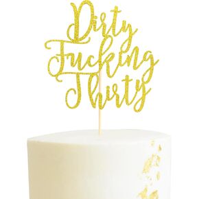 Dirty Thirty Cake Topper - 30th Birthday Cake Topper, Dirty Thirty Birthday Cake Decorations, Happy 30th Birthday Party Decorations Supplies - Pink Glitter in Kuwait