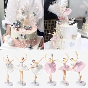 6 PCS Ballerina Girl Cake Toppers ، Ballerina Cupcake Cupcake ، Mini Ballerina Girl Dancing Girl Sompurines with Adustal Sessert Table Decoration