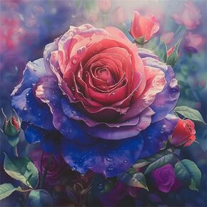 Huacan Flower Diamond Painting Kits للبالغين مجموعات فن الماس للمبتدئين ، والطلاء بواسطة Diamonds Gem Art and Crafts for Holiday Home Wall Decor