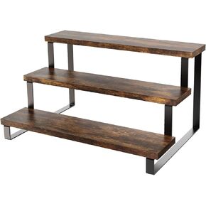 حامل عرض خشبي، منظم خزانة من 3 طبقات، رف عرض موسع، رف المطبخ، رف منظم العطور، حامل للحفلات، المكياج، الشكل، مجموعة الدمى، التوابل in Kuwait