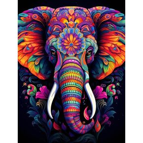 Wergund Diamond Painting Elephant ، مجموعات اللوحات الماسية للبالغين حيوانًا ، تدور أحداث الكريستون الكاملة للتطريز عبر غرزة الفنون.