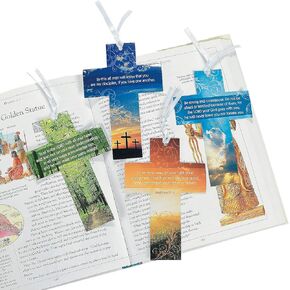 Fun Express - Religious Cross Bkmrk W/Live Photography - Stationery - Bookmarks - Bookmarks - 24 Pieces
