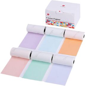 ورقة ملصق ملصق حراري ، متوافقة مع طابعة جيب Phomemo M02/T02/M02Pro/M03/M04S ، 6 لفات 53 مم ، ملصق متعدد الأغراض ذاتيا