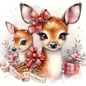 Huacan Diamond Painting Winter Diamond Art Kit DIY 5D Full Square Diermonds Deer Picture Mosaic Set Gem Art Kit Home Decor