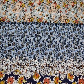 Stylish FABRIC 55" Wide Printed 100% Rayon Challis Fabric by The Yard-(155 GSM) -Lightweight, Non-Stretched-for Apparel, Skirts, Dresses, Headbands, Home Decor & DIY, Navy Denim 1 Yard