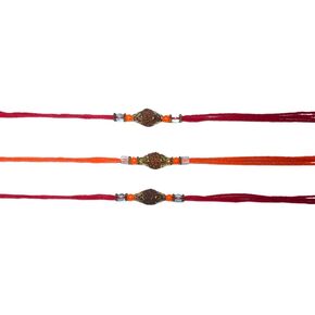 Set of Three Rakhi, Rudraksha Rakhi Rakhi for Brother, Raksha Bandhan Gift for your brother Vary Color and Multi Design Assorted Rakhi