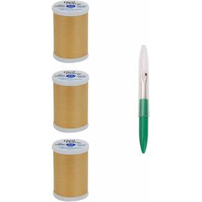 معاطف و Clark خياطة الخياطة Dual Duty XP الغرض العام بولي الخيط 250 ياردة (3 حزمة) Saffron S910-7560-3p مع Ripper التماس