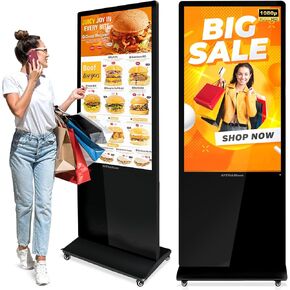 55 Inch Digital Signage Display 4K UHD Capacitive Touch Screen Floor Standing LCD Screen Advertising Player 2GB+32GB Android Indoor Monitor HDMI-in for Business Commercial in Kuwait
