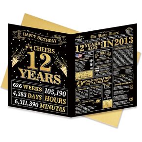Jumbo 10th Birthday Card for Boys Girls, Funny Birthday Decoration for Daughter Son, 10 Years Ago Back in 2015