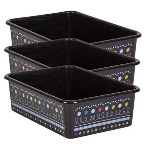 Teacher Created Resources Chalkboard Brights Large Plastic Storage Bin, Pack of 3