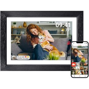 Frameo Digital Picture Frame, Digital Photo Frame WiFi with 32 GB, HD IPS Touch Screen, Auto-Rotate, Slideshow, Share Photos/Videos from Phone by Frameo App (10.1 Inch Black)