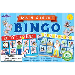 eeBoo: Main Street Little Bingo Game, Developmental and Educational, Allows for Recognition, Concentration, and Memory Skills, for Ages 3 and up