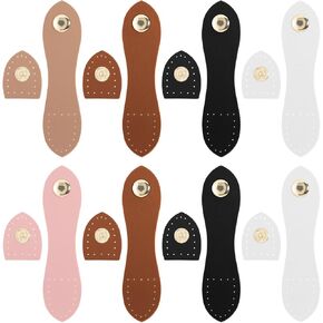 8 Sets Leather Snap Buckles, Snap Button Closure Purse Closure PU Buckle Button Wallet Buckle Fasteners Purse Clasp Sew On Tab Closures Buckles for Wallet Bag Handbags Cell Phone Case Jacket DIY Craft
