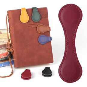 MrCrafts Leather Magnetic Lound ، مرجعية عتيقة للقراءة ، علامة الكتاب ، إكسسوارات الكتاب ، الهدايا للنساء ، عشاق الكتب ، العائلة ، الأطفال ، الأطفال ، القراء ، الطالب (الأحمر)