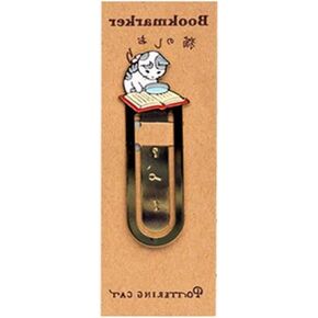 Funny Cute Metal Bookmark, Cat Bookmark Reading Japanese Paper Clip Animals Kittens Book Mark Student Gift Bookmarks Office and School Supplies