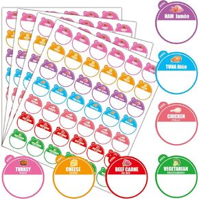 1050 Pcs Vegetarian Beef Cheese Chicken Ham Tuna Food Turkey Labels 1 inch Blank Sticker Labels to Write On for Party Buffet, Delis, Sandwich Shops, Food Containers