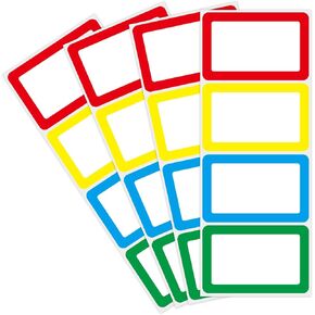 200pc 4 ألوان ملصقات العلامات اللاصقة ، 3.5 "x2.25" ملصقات ملصقات الأسماء الفارغة الملونة للمكتب ، والمدرسة ، والاجتماع ، ورياض الأطفال ، والمعلمين ، والحفلات ، والمستودعات ، والملابس والبريد.
