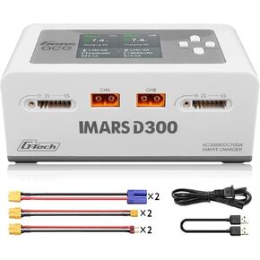 Gens Ace Imars D300 Lipo Battery Charger G-Tech Series Dual Lipo Charger 16A AC 300W / DC 700W شاحن توازن ذكي لـ RC Car RC Boat FPV Race Drone Parts