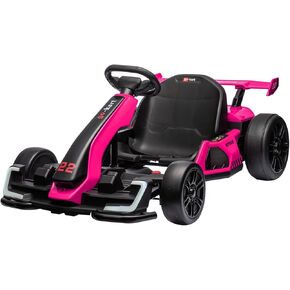 24V Electric Go Kart ، 300 و W 300W KART DRIFT For Kids ، electric Pedal Kart ، مع 300 واط محرك قوي ، وضع الانجراف/الرياضة ، البطارية الكبيرة ، إطار EVA ، تعديل الطول لسباق السباق الخارجي الأحمر