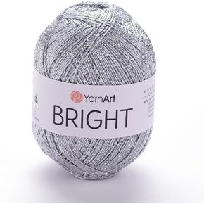 YarnArt Bright Metallic Shiny Thread - Ideal for Summer Blouses, Shawls, Bags, Hats, and Lacework - Durable Polyamide Blend with Silky Smooth Texture for Easy Knitting & Crocheting (101)