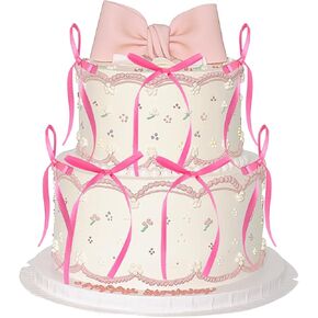 20Pcs Bow Cupcake Toppers - Bowknot Ribbons Coquette Party Decorations for Birthdays, Weddings, and Baby Showers(Black)