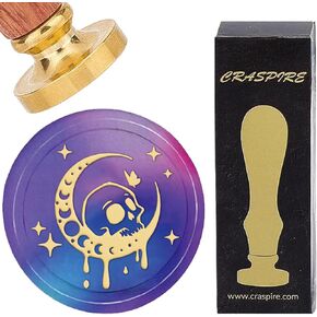 CRASPIRE MOON WAX SEAL SEAT STAR STAR SEALING WAX Stamp Retro 25mm قابلة للإزالة من النحاس النحاسي مع مقبض خشبي لأظرف حفل الزفاف دعوات تعبئة الهدايا الزخرفة