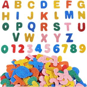ملصقات رغوة Molain Glitter ، 170pcs ملصقات الأبجدية رسائل ملصقات ملصقات ملصقات رسائل الرغوة A-Z ملصقات رقم ملصقات للأطفال للاشتعالات والبطاقات