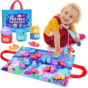 Montessori Toys لمدة 1-2 سنوات بوي Girl Gift- لعبة صيد القماش للأطفال الصغار مع أكواب التراص- عدد العد ، فرز الألوان ، تشكيل هدايا تلعب الطفل