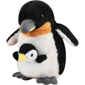طيور البطريق Penguin Plush Penguins العملاقة محشوة Mommy 9.85 بوصة مع أطفال البطريق الصغير في هدايا البطن للأطفال الفتيات الفتيات