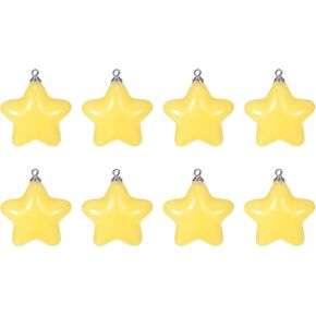Harfington Star Pendants Charm ، 8pcs 26mm acrylic bead pendants مع حلقة لمجوهرات سوار صنع الحرف اليدوية DIY ، الأصفر