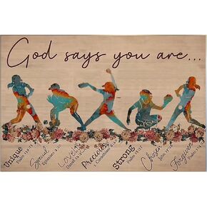 500 Piece Softball Jigsaw Puzzle for Adults Families Kids - God Says You Are Female Softball Lover Gift Toys