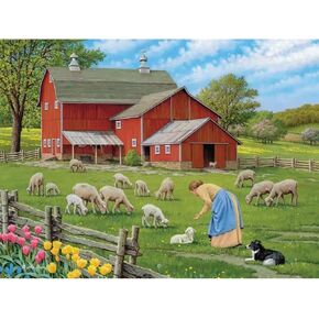 Bits and Pieces - 500 Piece Jigsaw Puzzle for Adults - 18" x 24" - Hello Sweetie - 500 pc Countryside Sheep Jigsaw by John Sloane