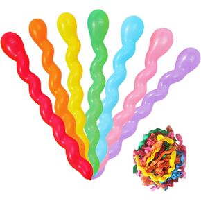 DALJIAFA 100 Pcs 40 Inches Latex Spiral Balloons Random Colors Long Twisted Rainbow Party Balloons for Birthday Wedding Hawaiian Tropical Luau Summer Cosplay Festival Parade Party Decorations Supplies in Kuwait