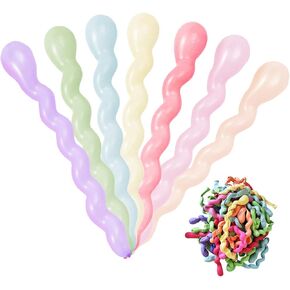 Daljiafa 100 PCS 40 بوصة البالونات الحلزونية اللاتكس ألوان عشوائية طويلة ملتوية البالونات لحفلات قوس قزح لعيد ميلاد هاواي تورو لوا الصيفية