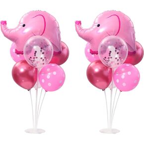 BoKin Cutie Elephant Balloons - 2 Sets With Blue Foil and Latex for Baby Shower, Animal Theme Party Decorations