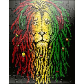 MyPuzzle Rasta Lion - Premium 1000 قطعة بانورامزو - مصنوعة في الولايات المتحدة الأمريكية