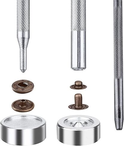 WUTA 20 Sets Sewing Snaps Solid Brass Snap Fasteners Press Studs Poppers Clothing Bag Jacket Leather Craft Buttons for Clothes, Jackets, Jeans Wears, Bracelets, Bags, Gold (8mm/0.31 inch) in Saudi Arabia