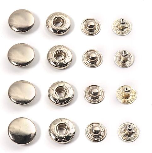 WUTA 20 Sets Sewing Snaps Solid Brass Snap Fasteners Press Studs Poppers Clothing Bag Jacket Leather Craft Buttons for Clothes, Jackets, Jeans Wears, Bracelets, Bags, Gold (8mm/0.31 inch) in Saudi Arabia