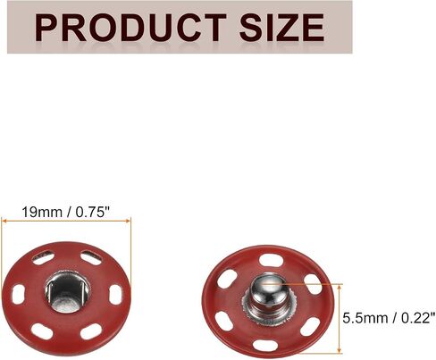 HARFINGTON 5 Set Sew-on Snap Buttons 12mm Metal Snap Fastener Buttons Fastener Press-Stud Clasps for Closure Purse Handbag Clothes Sewing Craft, Bronze in Saudi Arabia