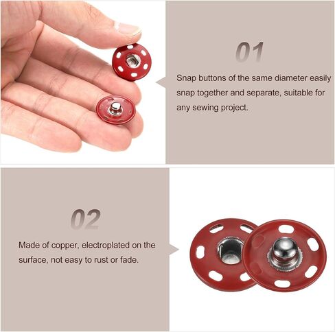 HARFINGTON 5 Set Sew-on Snap Buttons 12mm Metal Snap Fastener Buttons Fastener Press-Stud Clasps for Closure Purse Handbag Clothes Sewing Craft, Bronze in Saudi Arabia