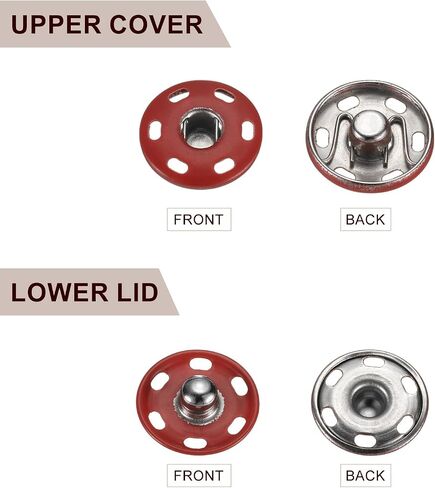 HARFINGTON 5 Set Sew-on Snap Buttons 12mm Metal Snap Fastener Buttons Fastener Press-Stud Clasps for Closure Purse Handbag Clothes Sewing Craft, Bronze in Saudi Arabia