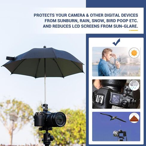 DSLR Mirrorless Camera Hot Shoe Umbrella Rain Cover Protector Sunshade for Canon EOS R100 R50 R8 R7 R10 R3 R6 Mark II R5 C Rp R Rebel T8i T7 90D Sony A7RV A7 IV A7S III II Nikon Z8 Z9 Z30 Z5 Z6 Z7 II in Kuwait