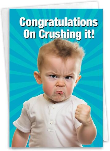 NobleWorks, Funny Congratulations Greeting Card with 5 x 7 Inch Envelope for Men and Women (1 Card) Congats, Good Luck Crushing Congrats C10826CGG in Saudi Arabia