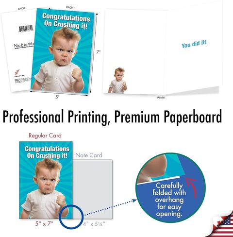 NobleWorks, Funny Congratulations Greeting Card with 5 x 7 Inch Envelope for Men and Women (1 Card) Congats, Good Luck Crushing Congrats C10826CGG in Saudi Arabia